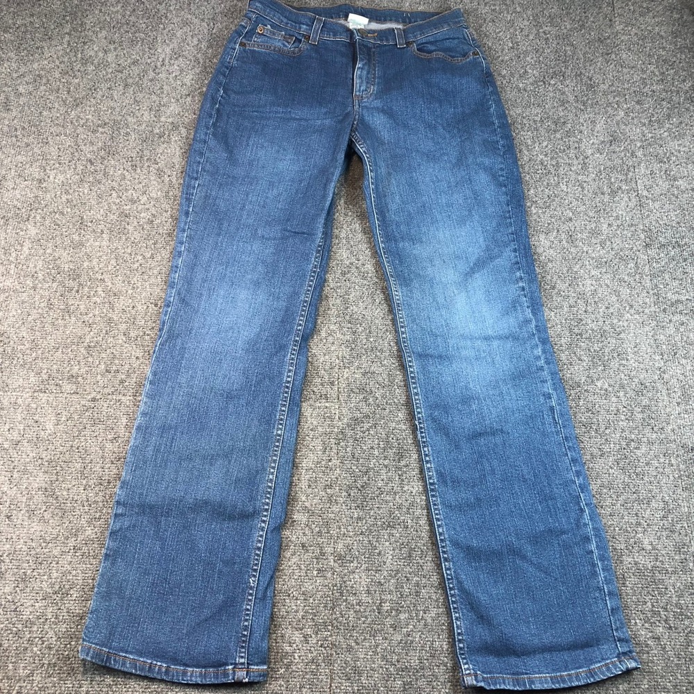 PBX Basics Classic Blue Wash Denim Jeans Bootcut Flare Leg Women's Size 8‎